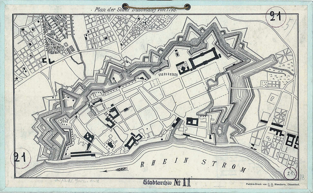 Plan der Stadt Düsseldorf, 1798. 